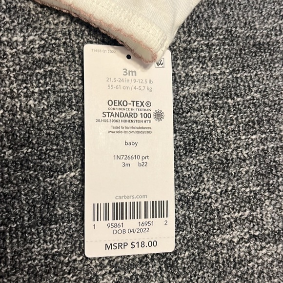 ☀️ 3 / $15 Sale ☀️ Carters 3 mo little Sister Pajamas, zip up front - Picture 4 of 4